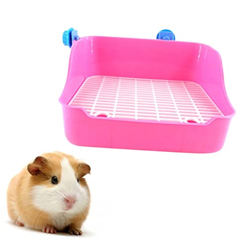 Mipcase Kaninchen Hamster Töpfchentrainer Kleine Haustierpfanne Töpfchentrainer Für Haustiere Käfig Töpfchen Ecke Quadratisches Tablett Hamsterstreu Ecke Meerschweinchen Haustierbett von Mipcase