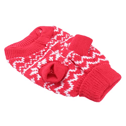 Mipcase Weihnachtskleidung Für Haustiere Hundepullover Mit Schneeflockenmuster Mantel Für Welpen Festliches Hunde-Outfit Für Die Weihnachtsfeiertage Rot XXL von Mipcase