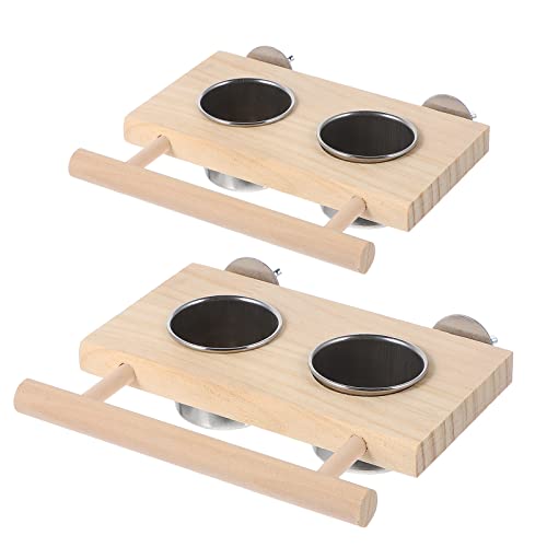 Mipcase Papageien-essbecher-futternapf-Set Vogelkäfig-zubehör 2 Stück Edelstahlbecher Auf Ständer Zum Füttern Von Wasserfutter von Mipcase