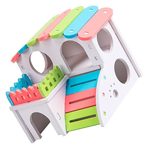 Mipcase Hütte Zwerg Schlafen Hamster Versteck Nest Igel Schichten Haustier Verstecken X Übung Abnehmbar Klettern cm DIY Holzleiter Haus Tiere Schlafzimmer Bunt Für Ratten Kabine Bett von Mipcase