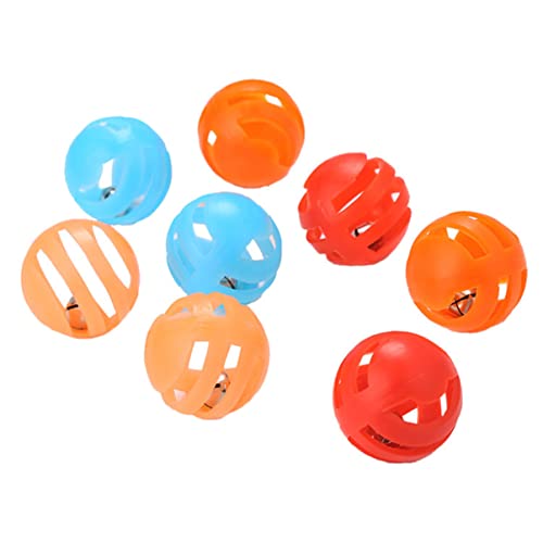 Mipcase mit Interaktivem Hohlem Kunststoff-Farbspielzeug Spielzeugkätzchen für Ball Zufällige Bälle Necken Anspringen Katzenspiel Jingle Bell von Mipcase