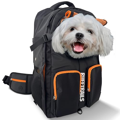 Miracle Pets Rufftrails Hunderucksack bis 9kg - Wasserfester Boden - Sehr atmungsaktiver Hunderucksack für Wandern, Strand, Park - Hunderucksack Wandern - Schwarz Miracle Pets Rufftrails Hunderucksack bis 9kg - Wasserfester Boden - Sehr atmungsaktiver Hunderucksack für Wandern, Strand, Park - Hunderucksack Wandern - Schwarz von Miracle Pets