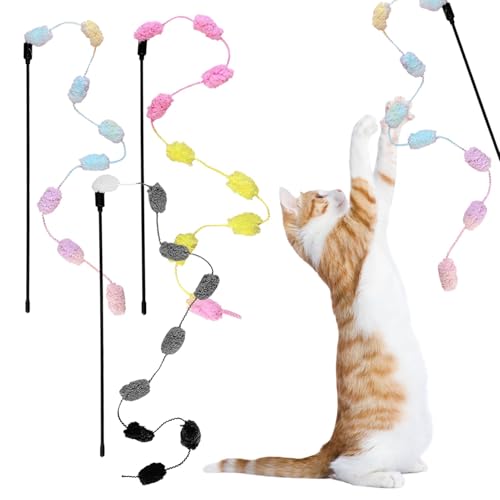 Miraculife Katzenstab-Spielzeug, interaktives Spielset für Indoor-Katzen, ausgewachsenes Kätzchen, Katzen-Teaser-Stick mit Tanzsaiten, Regenbogenstab, Kätzchen-Spielzeug für Katzen, zum Spielen, Miraculife Katzenstab-Spielzeug, interaktives Spielset für Indoor-Katzen, ausgewachsenes Kätzchen, Katzen-Teaser-Stick mit Tanzsaiten, Regenbogenstab, Kätzchen-Spielzeug für Katzen, zum Spielen, von Miraculife