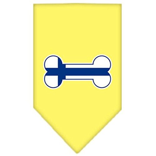 Mirage Hundehalstuch, Knochenflagge, Finnland, Siebdruck, Größe S, Gelb von Mirage Pet Products