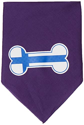 Mirage Hundehalstuch, Knochenflagge, Finnland, Siebdruck, Größe S, Violett von Mirage Pet Products
