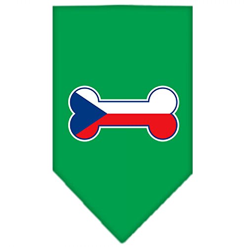 Mirage Hundehalstuch mit Knochenflagge, Tschechische Republik, Siebdruck, Größe S, Smaragdgrün von Mirage Pet Products