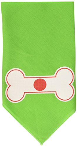 Mirage Hundehalstuch mit Knochenflagge, japanischer Siebdruck, Größe S, Limettengrün von Mirage Pet Products