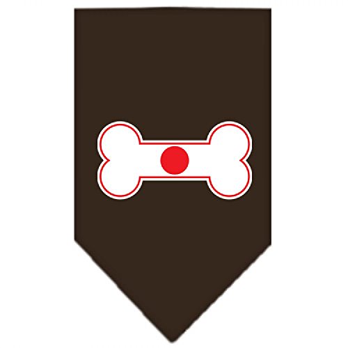Mirage Hundehalstuch mit Knochenflagge, japanischer Siebdruck, groß, Kakao von Mirage Pet Products