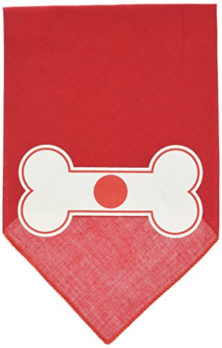 Mirage Hundehalstuch mit Knochenflagge, japanischer Siebdruck, groß, Rot von Mirage Pet Products