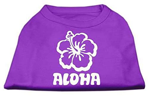 Mirage Aloha Flower Siebdruck-Shirt, Größe XS, Violett von Mirage Pet Products