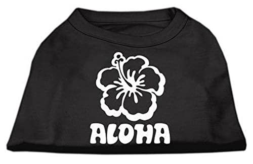 Mirage Aloha Flower Siebdruck-Hemd, Größe M, Schwarz von Mirage Pet Products