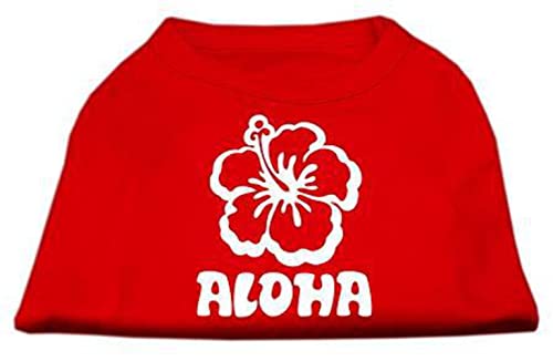 Mirage Aloha Flower Siebdruck-Hemd, Größe M, Rot von Mirage Pet Products