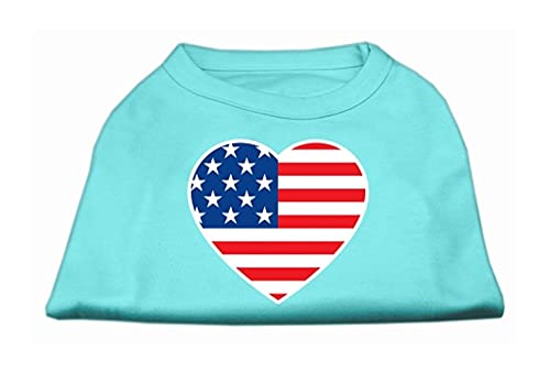 Mirage American Flagge Herz Bildschirm Print Shirt von Mirage Pet Products