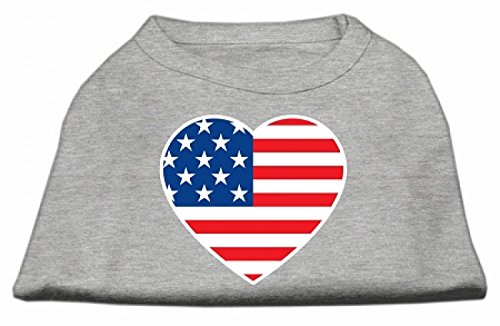 Mirage Hemd mit amerikanischer Flagge, Herz-Siebdruck, Größe XL, Grau Mirage Hemd mit amerikanischer Flagge, Herz-Siebdruck, Größe XL, Grau von Mirage Pet Products