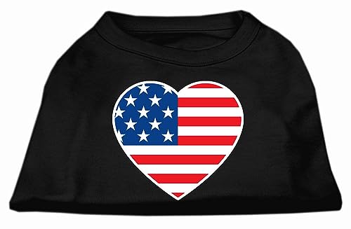 Mirage American Flagge Herz Bildschirm Print Shirt von Mirage Pet Products