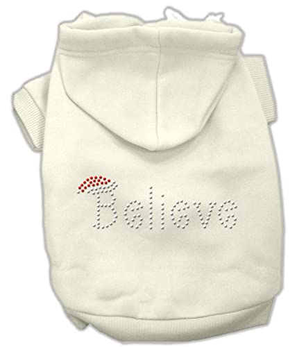 Mirage Believe Hunde-Kapuzenpullover, Größe XS, cremefarben von Mirage Pet Products