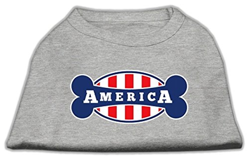 Mirage Bonely in America Hunde-Shirt, Siebdruck, Größe XL, Grau von Mirage Pet Products