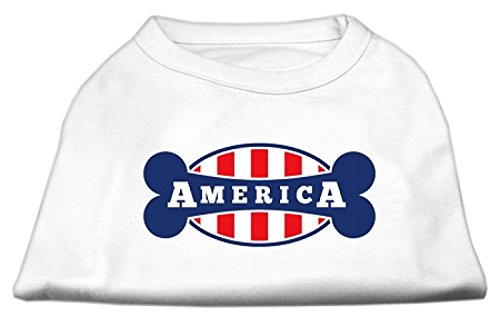 Mirage Bonely in America Hunde-Shirt, Siebdruck, Größe XS, Weiß von Mirage Pet Products