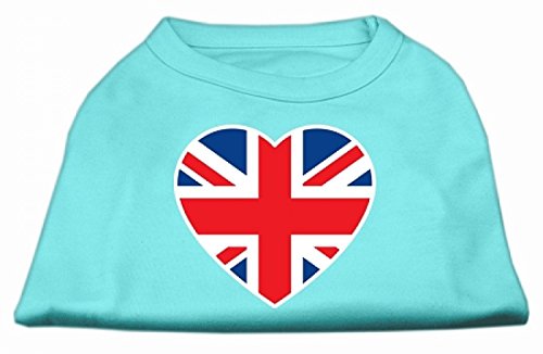 Mirage Hunde-Shirt, britische Flagge, Herz-Design, Siebdruck, Größe XL, Aqua von Mirage Pet Products