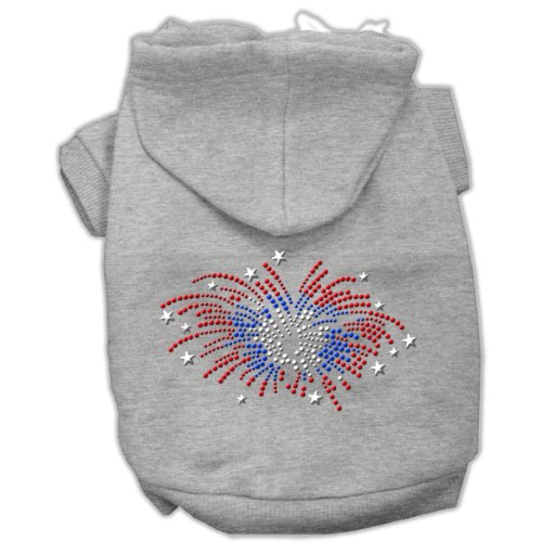 Mirage Feuerwerk Strass Hoodie für Hunde, XS, 20,3 cm, Grau von Mirage Pet Products