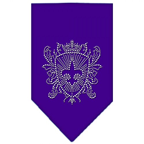 Mirage Fleur de Lis Shield Bandana mit Strasssteinen, groß, Violett von Mirage Pet Products