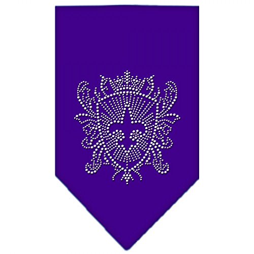 Mirage Fleur de Lis Shield Bandana mit Strasssteinen, groß, Violett von Mirage Pet Products