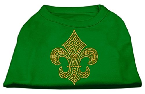 Mirage Gold Haustier-Shirt, Fleur de Lis Strass, Größe M, Smaragdgrün von Mirage Pet Products