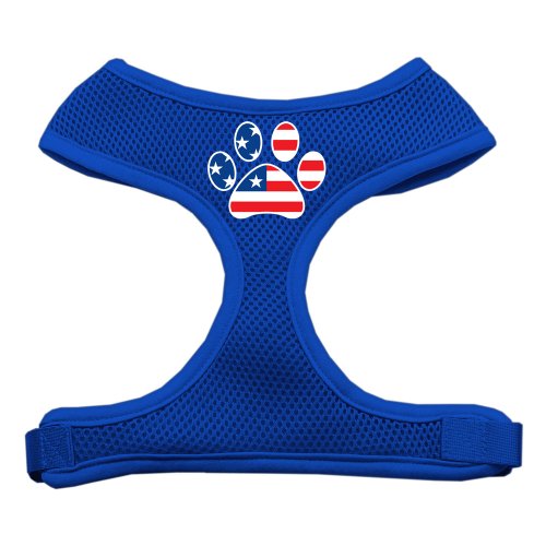 Mirage Hundegeschirr, Pfotenflagge, USA-Siebdruck, weiches Netzgewebe, klein, blau Mirage Hundegeschirr, Pfotenflagge, USA-Siebdruck, weiches Netzgewebe, klein, blau von Mirage Pet Products