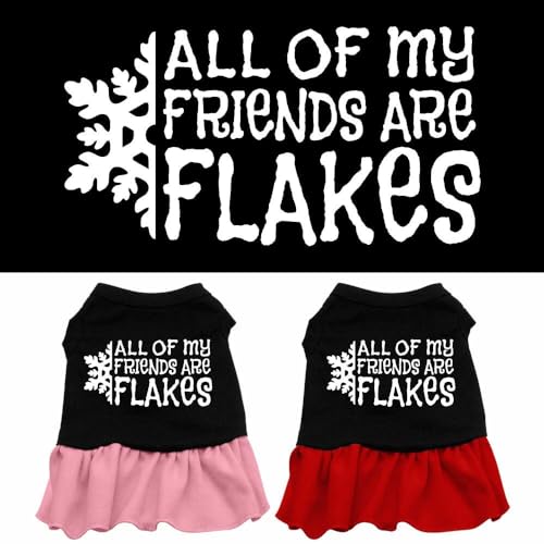 Mirage Pet Products 14-Inch All My Friends Are Flakes Screen Print Dress, Large, Black with Pink von Mirage Pet Products