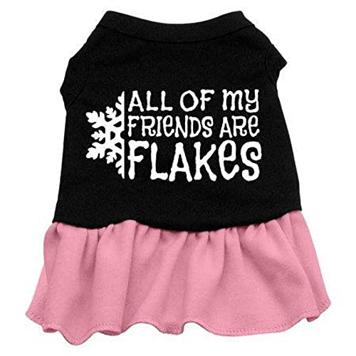 Mirage Pet Products 14-Inch All My Friends Are Flakes Screen Print Dress, Large, Black with Pink von Mirage Pet Products