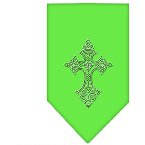 Hundehalstuch, Strass-Motiv, Kreuz, Größe L, Limettengrün von Mirage Pet Products