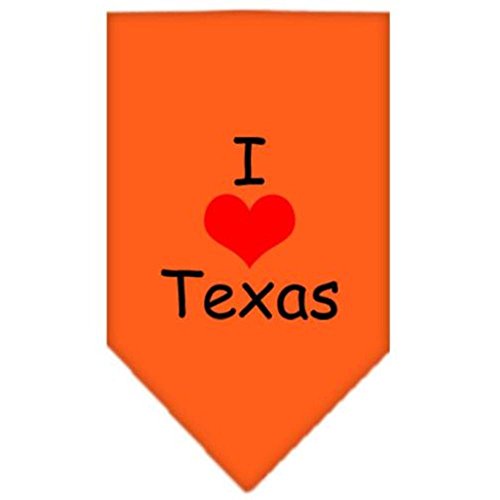 Mirage I Heart Texas Siebdruck-Bandana für Haustiere, groß, Orange von Mirage Pet Products