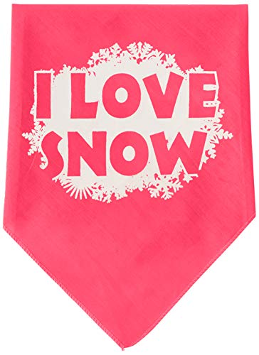 Mirage Pet Products Hundehalstuch mit Aufschrift I Love Snow, Siebdruck, groß, Pink von Mirage Pet Products