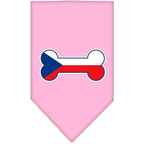 Mirage Pet Products Bandana für Haustiere, Knochenflagge, Tschechien, Siebdruck, Größe L, Hellrosa von Mirage Pet Products