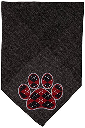 Mirage Pet Products Halstuch für Haustiere, mit Pfotenabdruckmotiv, Rot, mit Siebdruck, Größe L, Schwarz von Mirage Pet Products