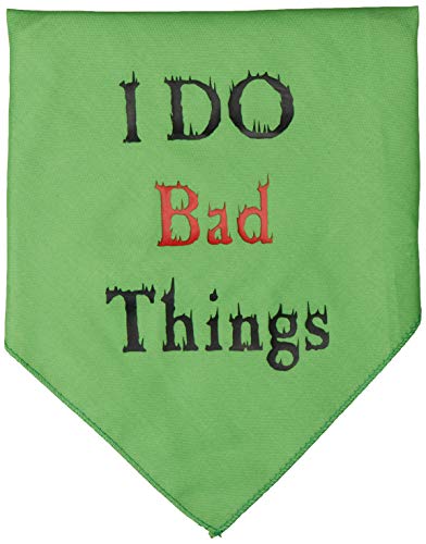 Halstuch für Haustiere und Hunde, Siebdruck, I Do Bad Things, Limettengrün, Größe S von Mirage Pet Products