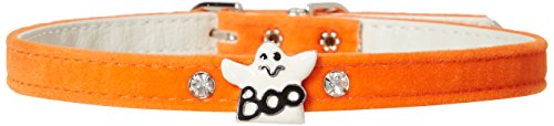 Mirage Pet Products Hundehalsband mit Geister-Anhänger, 40,6 cm, orangefarbener Samt Mirage Pet Products Hundehalsband mit Geister-Anhänger, 40,6 cm, orangefarbener Samt von Mirage Pet Products