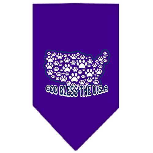 Mirage Pet Products God Bless USA Siebdruck Bandana für Haustiere, Größe S, Violett von Mirage Pet Products