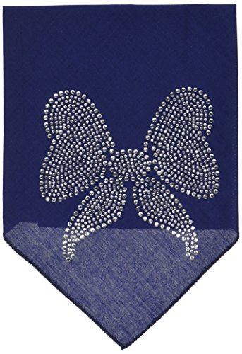 Mirage Hundehalstuch mit Schleife, Strasssteine, Größe L, Marineblau von Mirage Pet Products