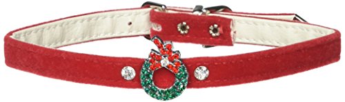 Mirage Pet Products Wreath Charm Collar for Dogs, 14-Inch, Red Velvet von Mirage Pet Products