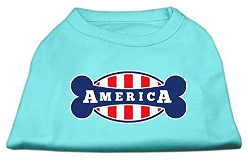 Mirage Bonely in America Hunde-Shirt, Siebdruck, Größe L, Aqua von Mirage Pet Products