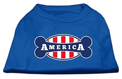 Mirage Bonely in America Hunde-Shirt, Siebdruck, Größe XS, Blau von Mirage Pet Products
