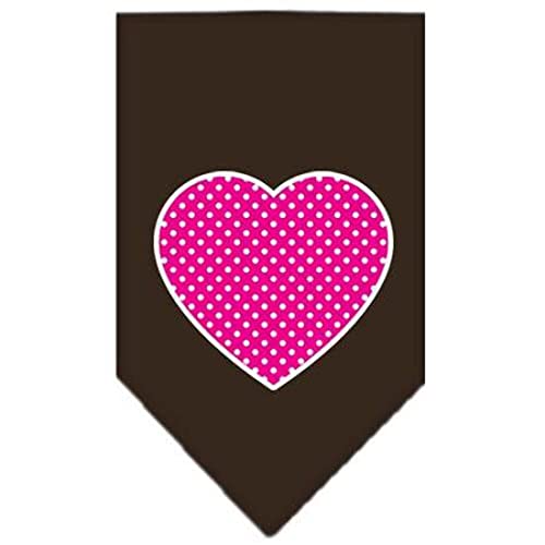 Mirage rosa Bandana für Hunde mit gepunktetem Herz-Siebdruckmotiv von Mirage Pet Products