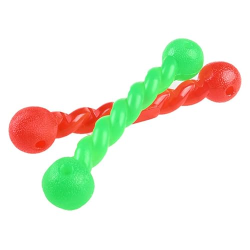 2 Stück Hundespielzeug für Zähne Kleine, Hundespielzeug Wurfstick aus Gummi Gummispirale Kauknochen Robustes Kauspielzeug für Hunde Interaktiv für Kleine, Mittelgroße Hunde, 18cm von Mirrwin