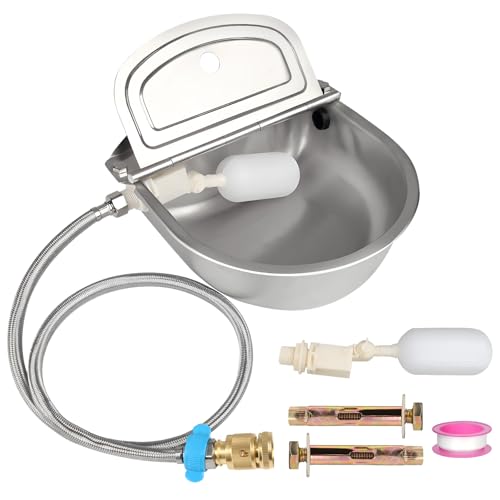 Automatischer Wasserspender für Hunde, Edelstahl Haustier Wasserbrunnen Große Kapazität Automatischer Wasserspender Outdoor Wassertröge für Vieh Huhn Kuh Pferd Wassertrog Automatischer Wasserspender für Hunde, Edelstahl Haustier Wasserbrunnen Große Kapazität Automatischer Wasserspender Outdoor Wassertröge für Vieh Huhn Kuh Pferd Wassertrog von Mirspt