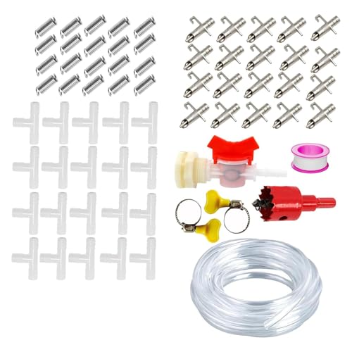 Effizientes Nippel-Bewässerungs-Kits, Bewässerungssysteme für Kaninchen, Geflügel, inklusive Schlauch, automatischer Käfig-Wasserversorgungssysteme, Wasserzufuhrsysteme von Mirweon