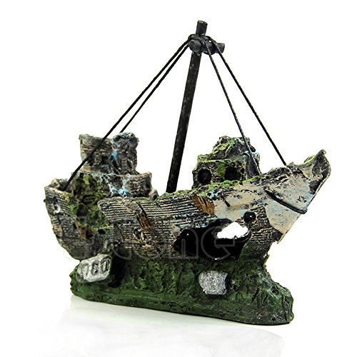 Mirweon Aquarium Piratenschiff Dekorationen versunkenes Schiff Ornamente Harz Schiffswrack Höhle Betta Mirweon Aquarium Piratenschiff Dekorationen versunkenes Schiff Ornamente Harz Schiffswrack Höhle Betta von Mirweon