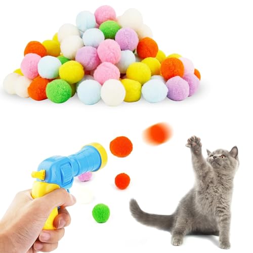 MisFun Katzenspielzeug, Spielzeug Katze, Cat Toys, Interaktives Katzenspielzeug 100 Bälle, Katzenball, Spielzeug Katze Plüschball, Plastik Geräuschloser Katzen Spielzeug für Katzen Indoor von MisFun