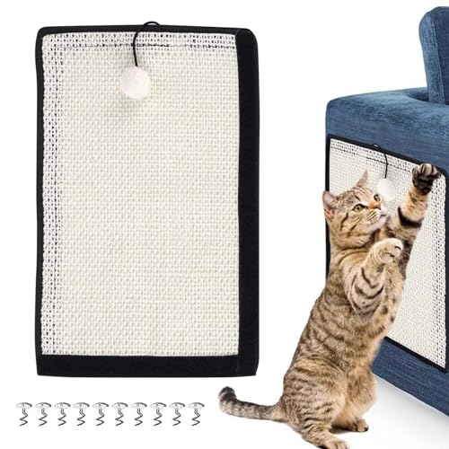 MisFun Kratzbretter Katze, Kratzmatte Katze Wand, Sisal Teppich Katzen, Natürliche Katzenkratzbretter, Kratzschutz Sofa Katze, für Katze Katzenkratzmatte für Sofa Möbel Tür Kratzschutz von MisFun