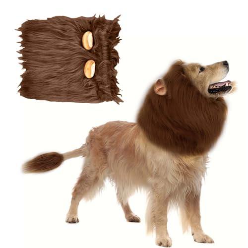 MisFun Löwenmähne Perücke Hundekostüm Einstellbar Löwenmähne Hund Halloween Kostüm Hund für Halloween Haustier Verkleiden Lions Mane mit Realistische Ohren für Hundekostüm Halloween (Kaffeefarbe) MisFun Löwenmähne Perücke Hundekostüm Einstellbar Löwenmähne Hund Halloween Kostüm Hund für Halloween Haustier Verkleiden Lions Mane mit Realistische Ohren für Hundekostüm Halloween (Kaffeefarbe) von MisFun